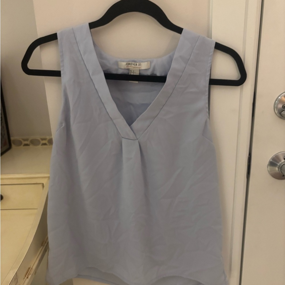 Forever 21 Pale Blue V-Neck Sleeveless Camisole